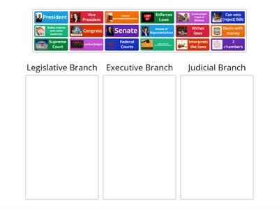 3 Branches of Government Sorting Activity