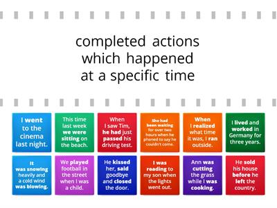 U4 Past tences (simple, continuous, perfect)