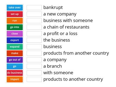 business collocations