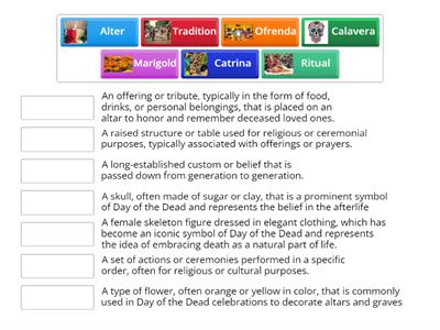Day of the Dead Vocabulary 