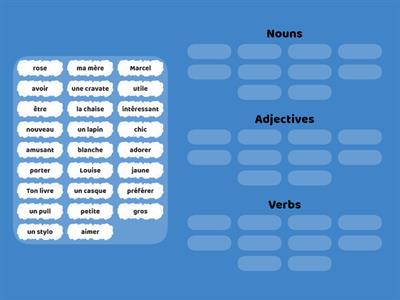 Nouns, Adjectives and Verbs