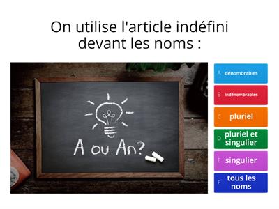 L'article indéfini - 3e