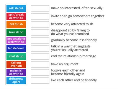 Phrasal verbs relationship (match) 2