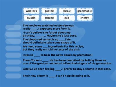 New English adjectives