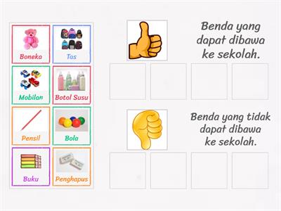 Apa saja benda yang tidak dapat dibawa saat masuk ke sekolah?