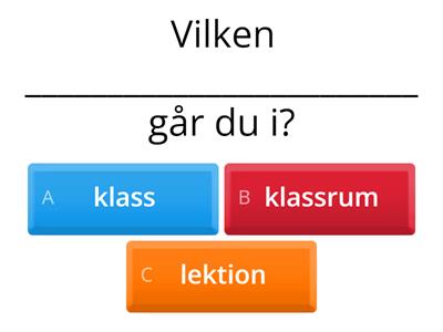 En klass, ett klassrum eller en lektion?