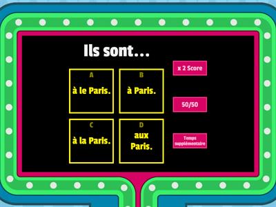 Les prépositions devant noms de pays et villes