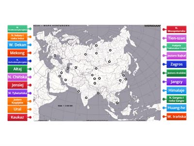 Azja, wykaz nazw geograficznych cz.1 góry, wyżyny, niziny, rzeki i jeziora.