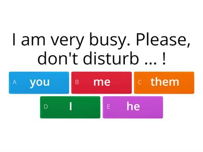 Pronouns -  Objective, Personal, Adjectives