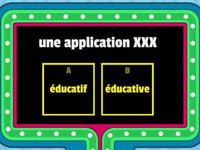 les adjectifs