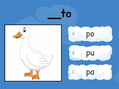 Silabas  pa-pe-pi-po-pu ¿Con cuál comienza cada dibujo?