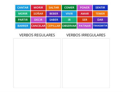 Verbos regulares e irregulares (castellano)