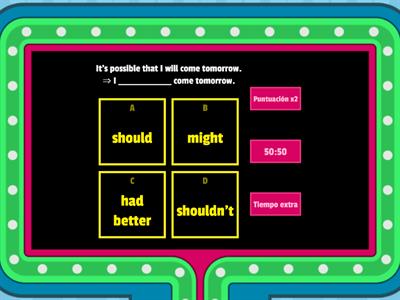 Modal verbs: Should, Might, Could, Had better