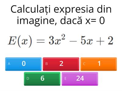 Expresii algebrice- calcule (înlocuire monom cu număr)