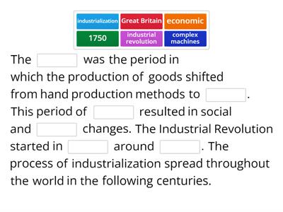 Industrial Revolution Missing Word