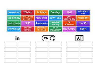 Prepositions of time 