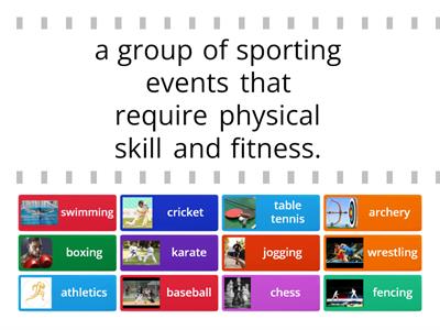 Sport and fitness activities