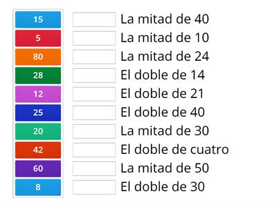 Mitad y Doble