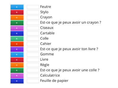 Le matériel scolaire en anglais - à l'oral - CM2