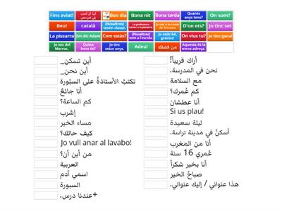 Frases  العبارات الأساسية ابلكتالونية  و بالعربية
