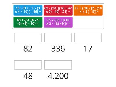 Expressões numéricas com as quatro operações e os três sinais de associação 5º ano