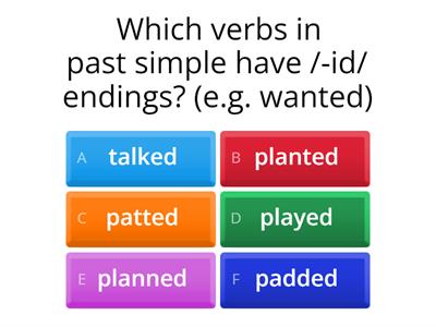 Pronunciation Simple Past regular verbs