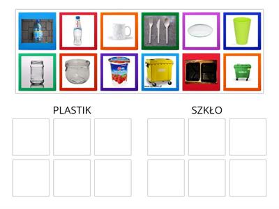 EKOLOGIA- Dopasuj przedmioty do odpowiedniego kontenera