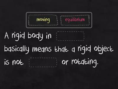 Rigid body in equilibrium