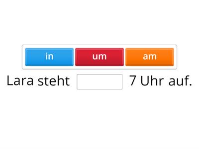 DaZ A1 Temporale Präpositionen: am, um oder im?