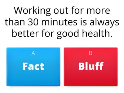 FACT OR BLUFF, fitness edition