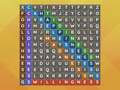 Suffix -ness wordsearch