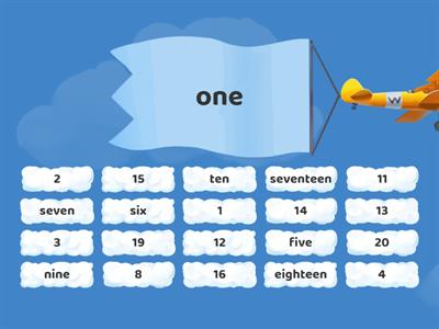 Matching words and numbers to 20