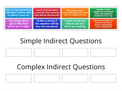 Simple and Complex Indirect Questions