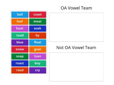 OA Vowel Team Word Sort