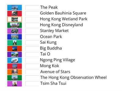 Ready 5A Unit 2-Tourist attractions in Hong Kong- matching