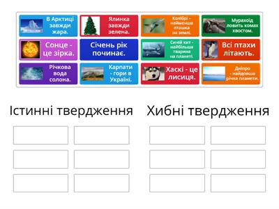 Істинні та хибні твердження