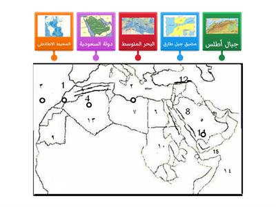 اجب " خريطة الوطن العربي "