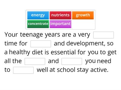Nutrition for teenagers