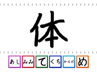 Body parts Kanji to hiragana conveyor belt
