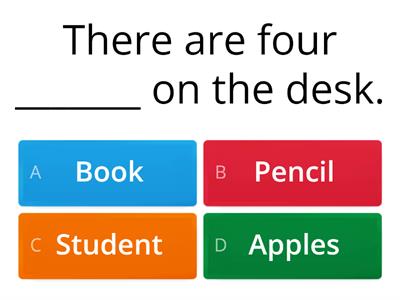 Singular and plural nouns test 