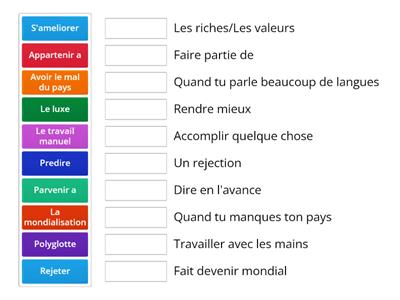 La societe en evolution vocabulaire