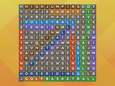 7o ano Sports Wordsearch