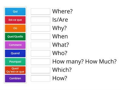  Les mots interrogatifs-match up