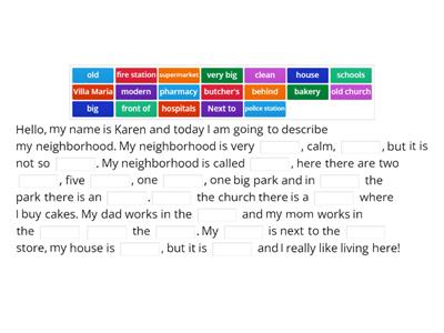 Describing my neighborhood