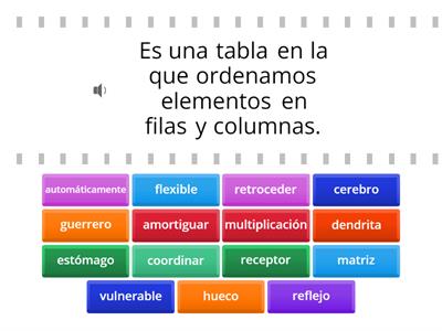 Palabras de la semana 3 (Q2W3)- Emparejar