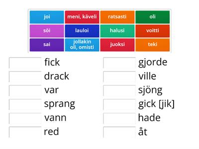 Ruotsin Epäsäännölliset - Tehtävät