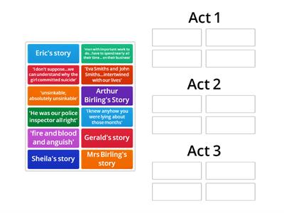 An Inspector Calls event and quotation sort