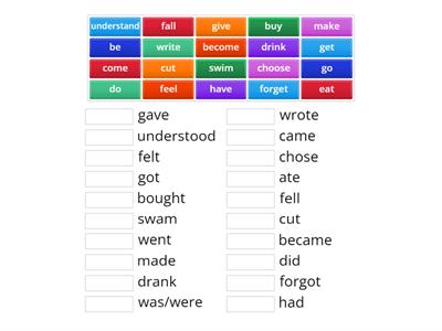 Irregular verbs - 2nd forms