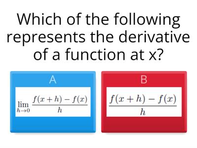 Definition of Derivative Concept Check