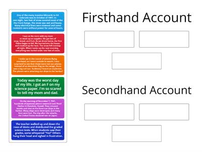 First and Secondhand Account Sort